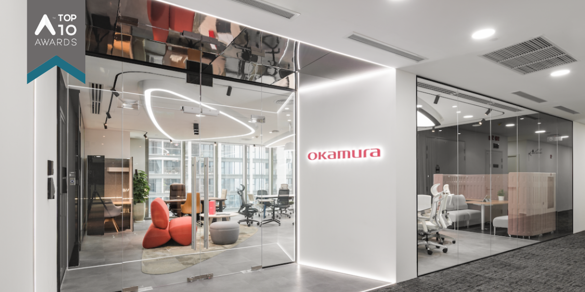 Concept thiết kế “The elegant curves” của không gian tích hợp văn phòng và showroom Okamura