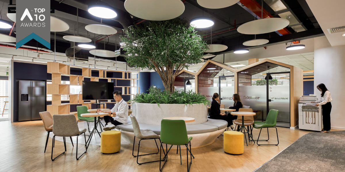 Thiết kế văn phòng xanh với không gian mở, năng động | LU Design