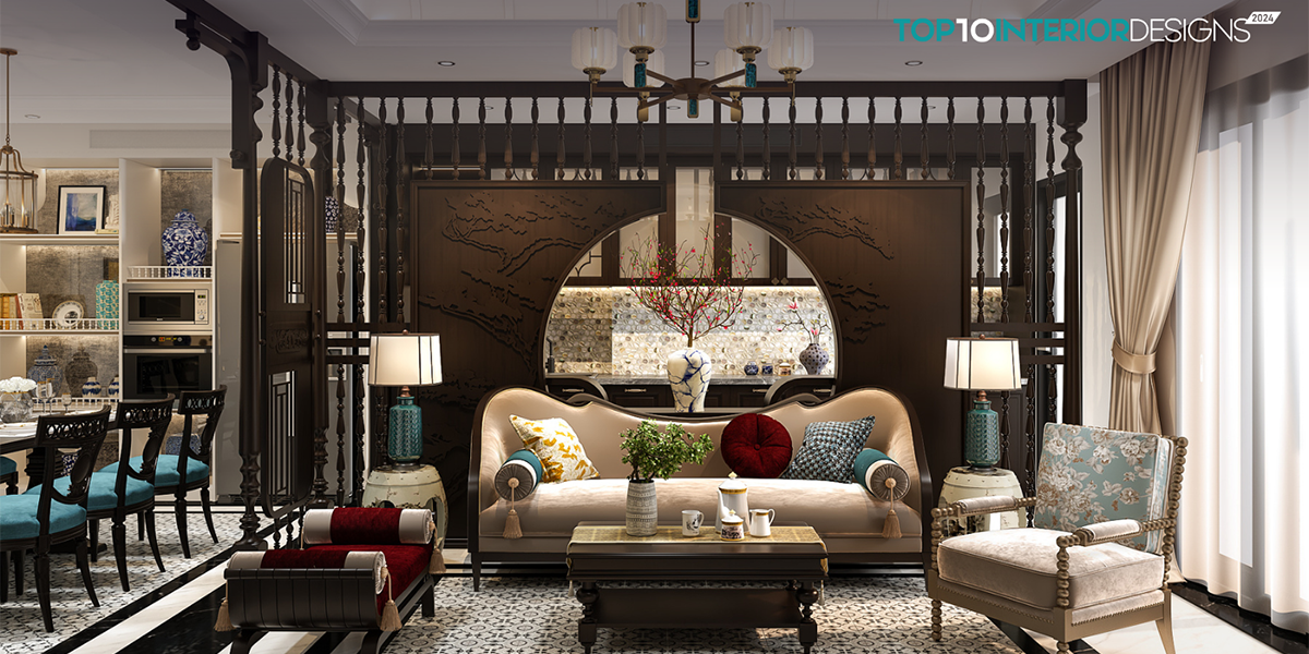 Indochine Sky Villa lấy cảm hứng từ bộ tranh cây tứ quý | Prestige Construction Interiors