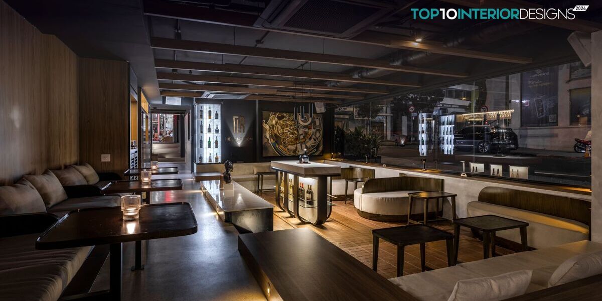 The Living Room - Quán bar phong cách hiện đại với quầy rượu chìm | ShapeUs Studio